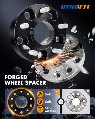 dynofit 5x114.3 Wheel Spacers 1 Inch for Nissan 350Z/370Z & Infiniti G35/G37/FX35, Hubcentric 66.1mm Bore, M12x1.25 Studs