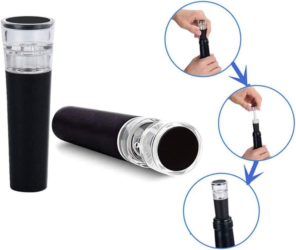 3 Pcs Wine Stopper Vacuum Pump Kits Silicone Wine Bottle Stopper With Built-in Vacuum Wine Saver Pump Keep Wine Fresh Sealing