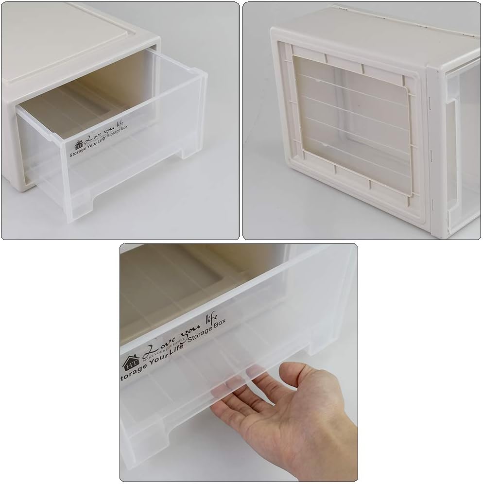 12 Quart Plastic Stacking Storage Drawer Unit Front Box, 1 Pack