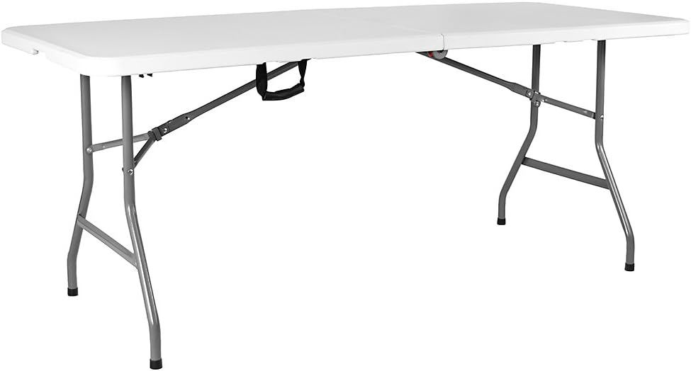 Home Vida Heavy Duty Trestle Picnic Folding Table Silver, 5 feet