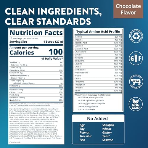 MRM Nutrition Whey Protein - Vanilla Flavored, BCAAs - 34 Servings | Microfiltered Whey Protein Isolate & Concentrate, 16 Different Probiotic Strains, & Digestive Enzymes, Gluten Free