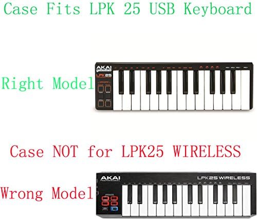 khanka Hard Carrying Case Replacement for AKAI Professional LPK25 - USB MIDI Keyboard Controller, Case Only