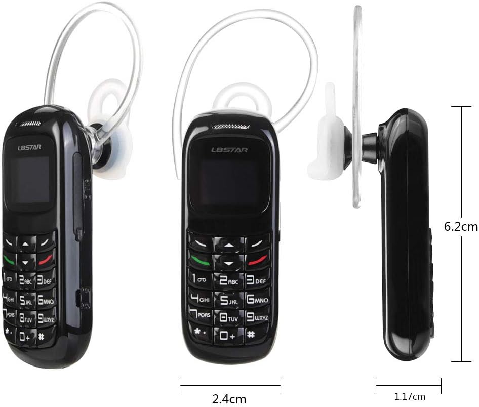 Mini Small Mobil Cell Phone L8star BM70 Bluetooth Handset 0.66 inch Unlocked Bluetooth Earphone Dialer Support SIM Card(Black)