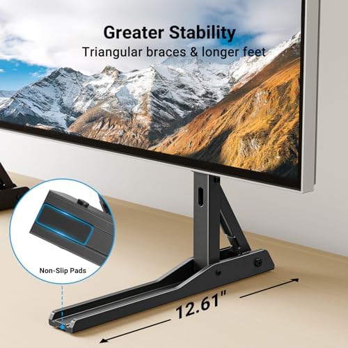 PERLESMITH Universal TV Stand Mount for 20-75 Inch TVs, Height Adjustable Table Top TV Stand