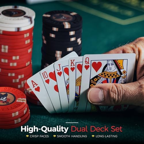 Versa Games 500 Poker Chips, Poker Chip Set - Outlaw, 500 Piece Poker Set with Numbers for Poker