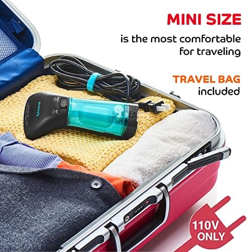 BIZOND Travel Steamer for Clothes - Portable, Handheld for Garment, Fabric and Curtain - No Spitting, Safe, 120V Only