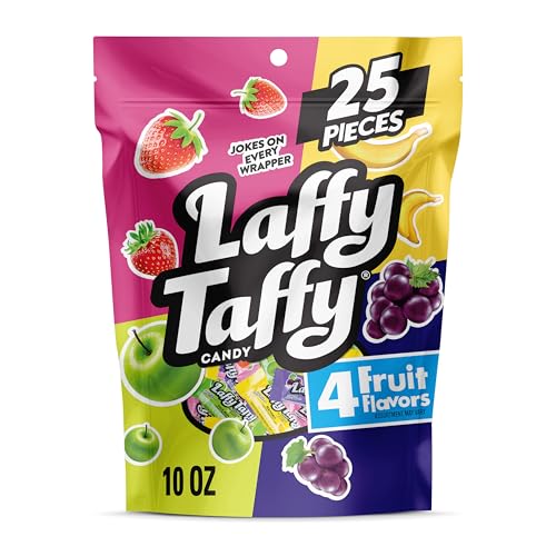Laffy Taffy Candy, Assorted Flavors, Individually Wrapped Mini Bars, 6 Ounce