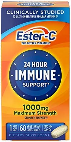 Ester-C Vitamin C, 1,000 mg, 60 Coated Tablets (Packaging May Vary)