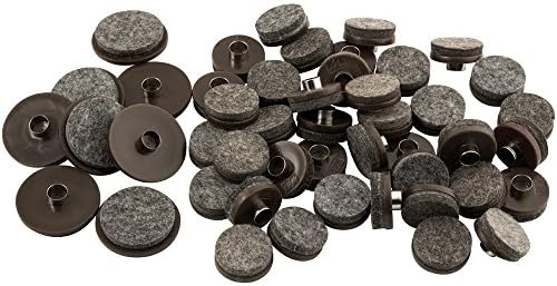 SoftTouch 1" Round Nail-On Felt Furniture Sliders, Protective Heavy-Duty Felt Pads for Wood Furniture and Hard Surfaces, 48-Count, Brown
