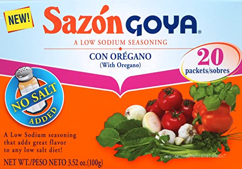 Goya Foods Sazón Seasoning Natural & Complete, No Salt, 3.52 Ounce (Pack of 18)