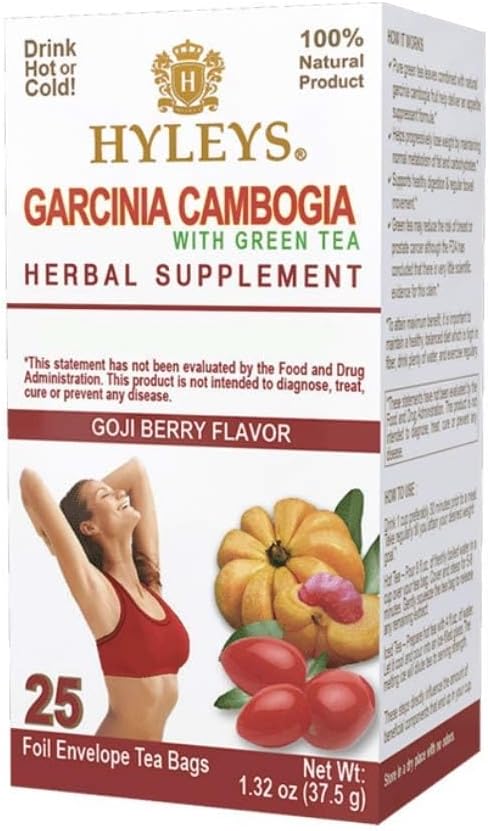HYLEYS Tea Garcinia Cambogia Green Tea 5 Flavors Assortment - 25 Tea Bags