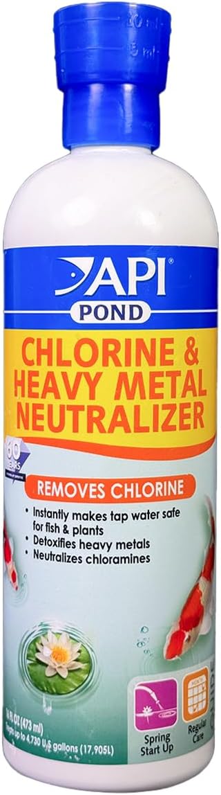 API POND CHLORINE & HEAVY METAL NEUTRALIZER Pond Water Neutralizer 32-Ounce Bottle