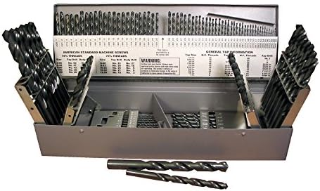 Viking Drill and Tool 43440 Type 240 Black Finish Jobber Drill 118 Degree Point HSS Set (115 Piece)