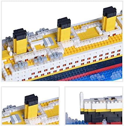 Titanic Ship Model Building Block Set, 1860 PCS Building Bricks Toy DIY Educational Micro Mini Blocks