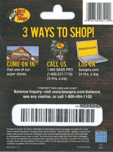 Bass Pro Shops Physical Gift Card - $50