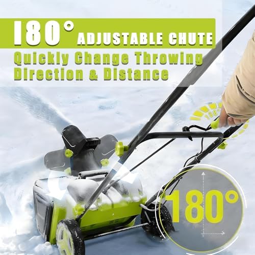 BANGBANGJI Snow Blower Cordless, 40V Snowblower Battery Powered 3500 W Brushless Motor, 20" Path, 25ft Max Throw, LED Lights for Driveway and Entryway