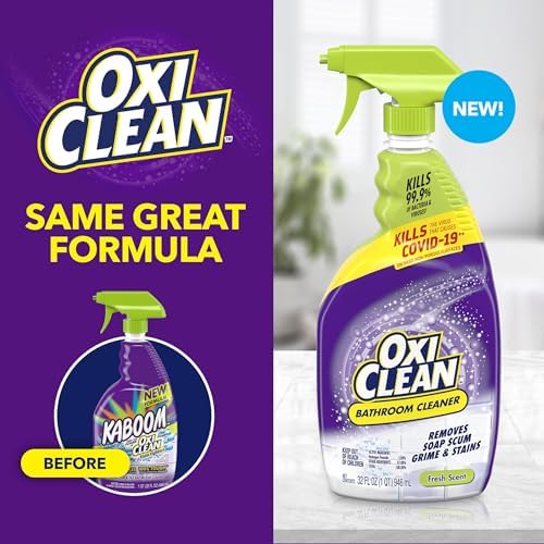 OxiClean Bathroom Cleaner, Shower, Tub & Tile, Powered by OxiClean Stainfighters, 32 oz