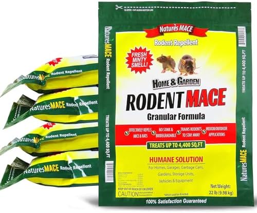 Nature’s MACE Rodent Repellent 22lb, Rodent Repellent Granules for Indoor & Outdoor, Mouse and Rat Prevention, for Garage, Attic, Kitchen, Car, Peppermint Oil Blend, Safe to Use, Covers 4,400 Sq Ft
