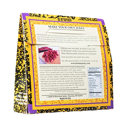 Hi Mountain SWEET & SPICY BLEND Jerky Seasoning & Cure Kit | Beef & Venison | Sweet and spicy flavor, perfect jerky seasoning for deer, elk