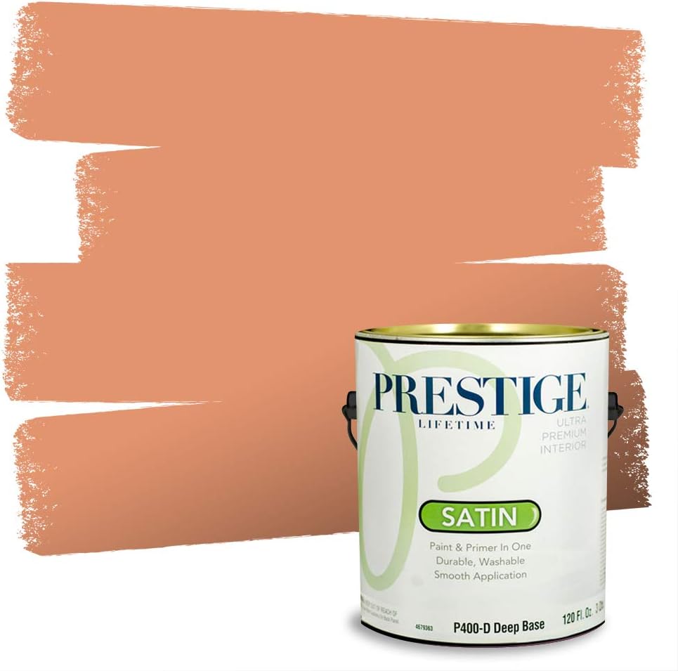 PRESTIGE Paints Exterior Paint and Primer In One, 1-Gallon, Semi-Gloss, Comparable Match of Sherwin Williams* Captivating Cream*