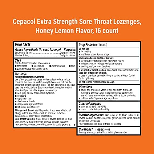 Cepacol Extra Strength Sore Throat & Cough Relief Lozenges, 16 Count, Mixed Berry Flavor, Maximum Numbing, Fast Acting Relieves Sore Throat Pain, and Quiets Cough (Pack of 4)