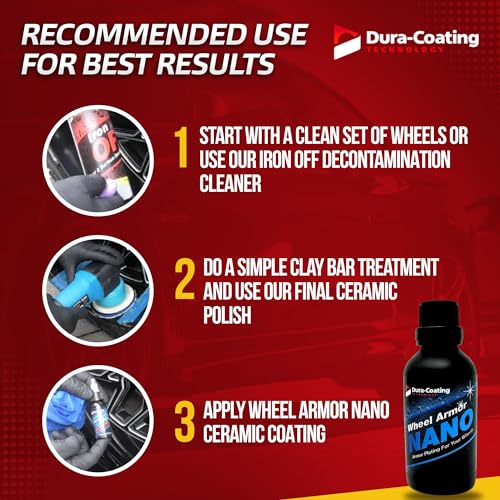 Dura-Coating Wheel Armor Nano Coating - Ceramic Coating Spray for Car Wheels, Metal, Paint, Plastic & Glass - Detailing Spray Repels Water, Dirt