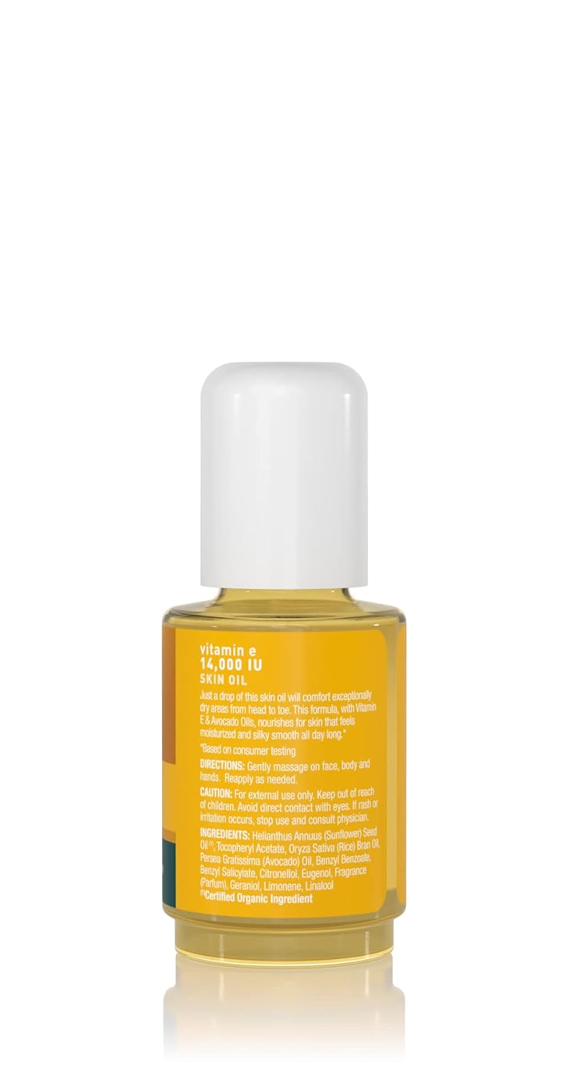 JASON Vitamin E 5,000 IU Moisturizing Body Oil, For Hair, Face, and Body, 4 Fluid Ounces