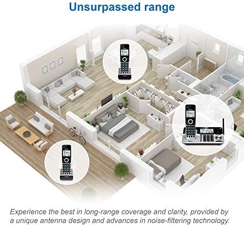 VTech VS113-5 Extended Range 5 Handset Cordless Phone for Home with Call Blocking, Connect to Cell Bluetooth, 2" Backlit Screen, Big Buttons