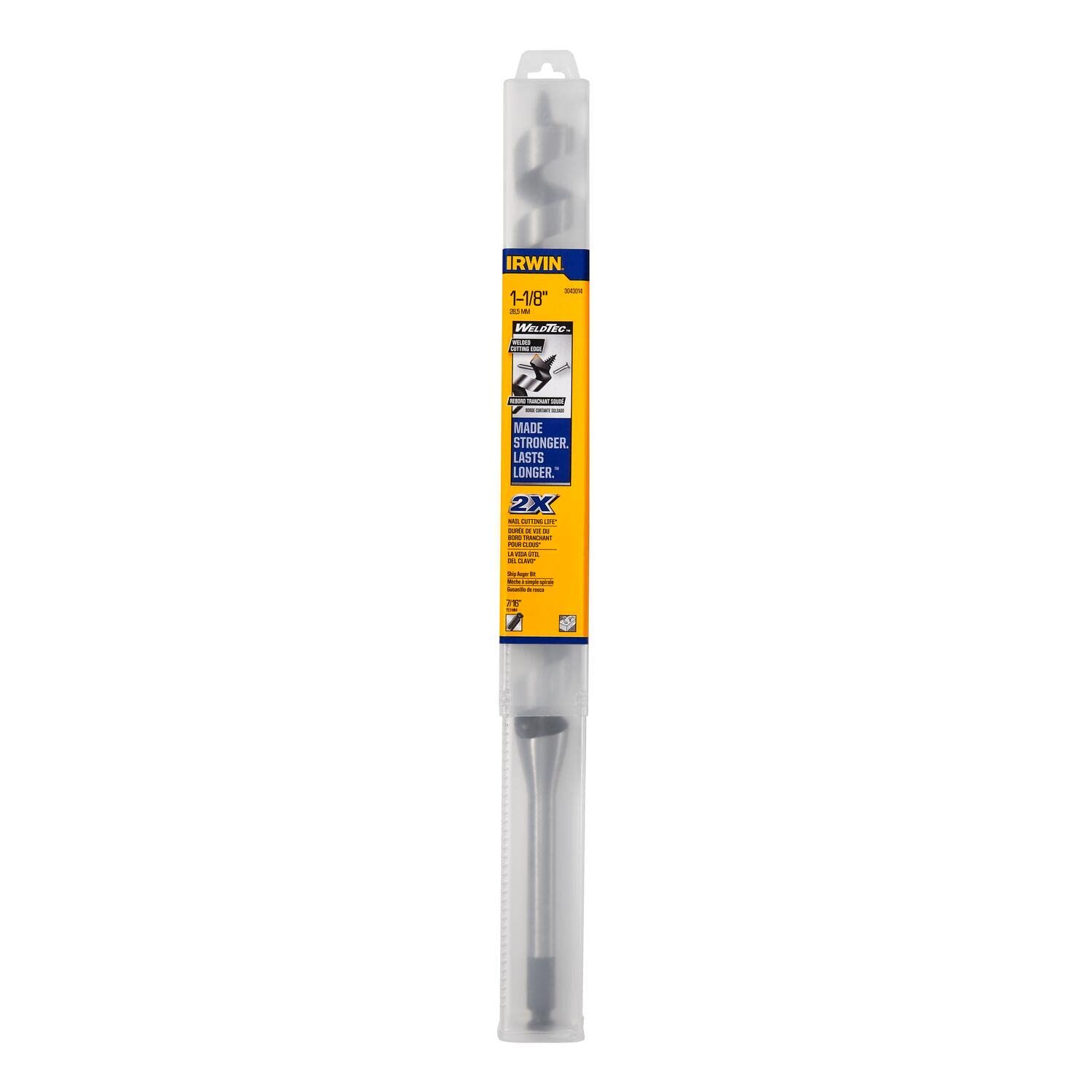 IRWIN Weldtec Ship Auger, 7/8-Inch x 17-Inch (3043011)