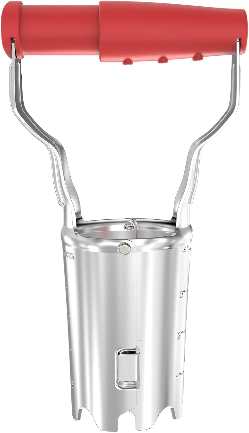 FLORA GUARD Bulb Planter with Depth Markers | Automatic Soil Releasing Seed Bulb Transplanter for Planting/Digging Tulips, Daffodils, Dahlias and More