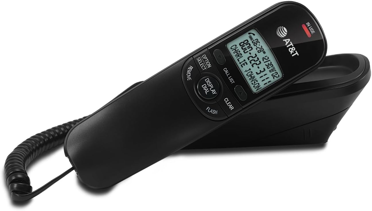AT&T TR1909 Trimline Corded Phone with Caller ID, White