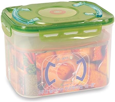 Premium Kimchi, Sauerkraut Container Probiotic Fermentation with Inner Vacuum Lid (Earthenware Brown, 0.45 gal/ 1.7L)