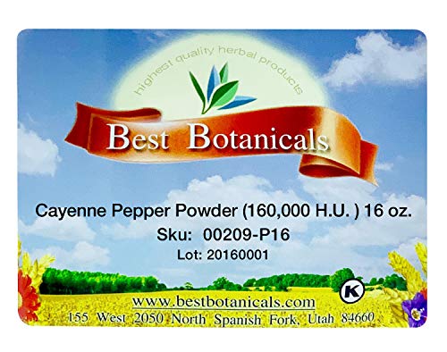 Best Botanicals Cayenne Pepper Powder 16 oz. 160,000 H.U.