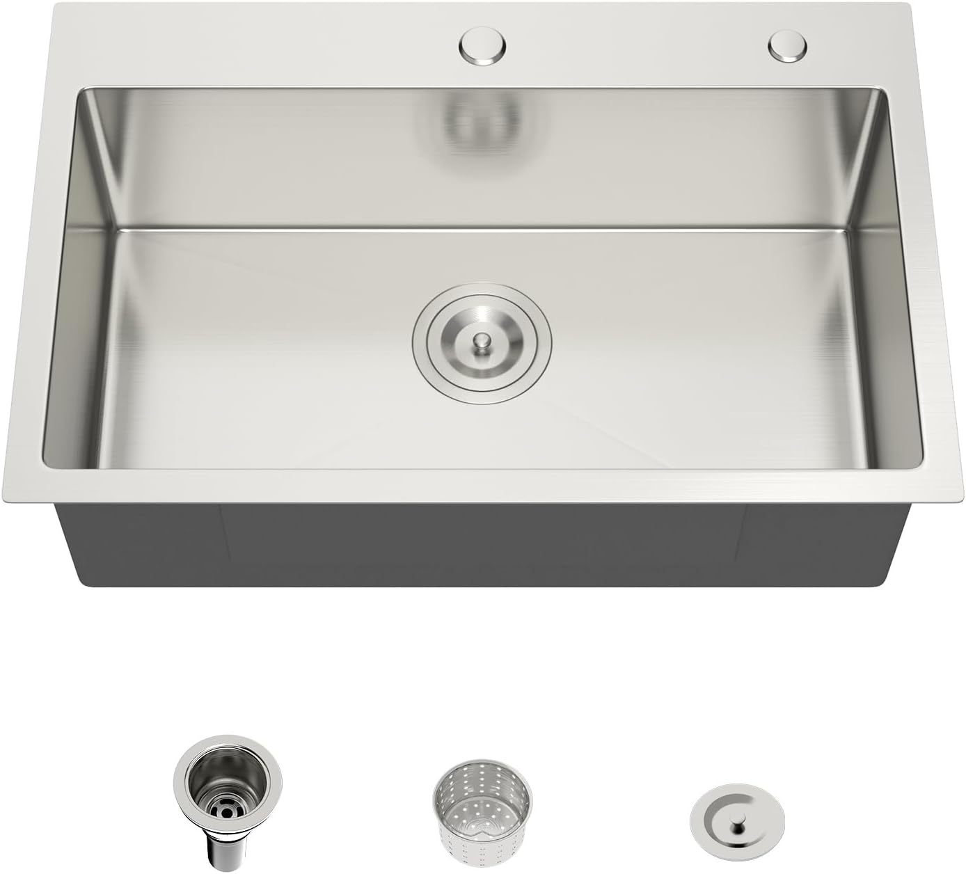 Mocoloo 13 Inch Drop in Bar Sink - 13" x 15" Small Kitchen Sink T304 Stainless Steel Handmade Single Bowl Round Corner Topmount Wet Bar Sink for