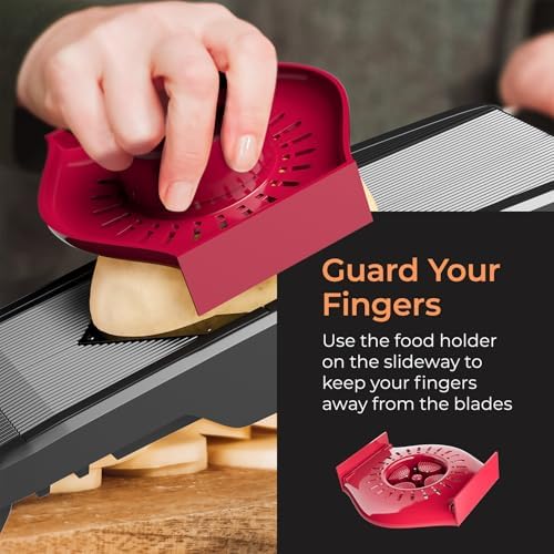 Mueller Austria Mandoline Slicer for Kitchen, Adjustable Vegetable Chopper, Fruit, Cheese Grater, Potato Chips Slicer - Black
