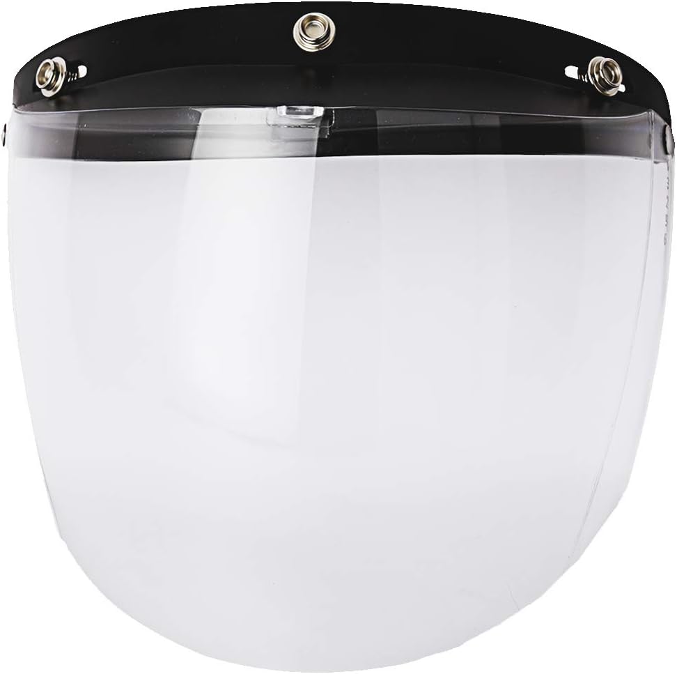 3-Snap Flip Shield Visor for Motorcycle Helmets (Clear)