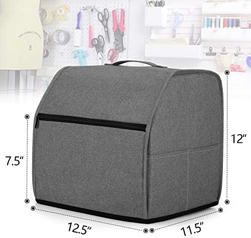 LUXJA Serger Machine Cover with Storage Pockets, Gray Dots