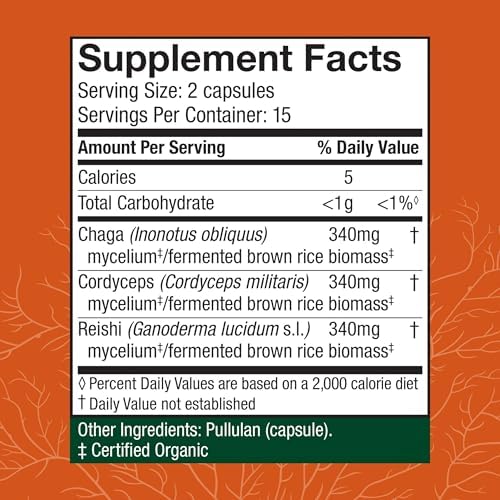 Host Defense Breathe* Capsules - Immune & Respiratory Support Mushroom Supplement - Herbal Lung Health Supplement with Chaga, Reishi & Cordyceps - 30 Capsules (15 Servings)*