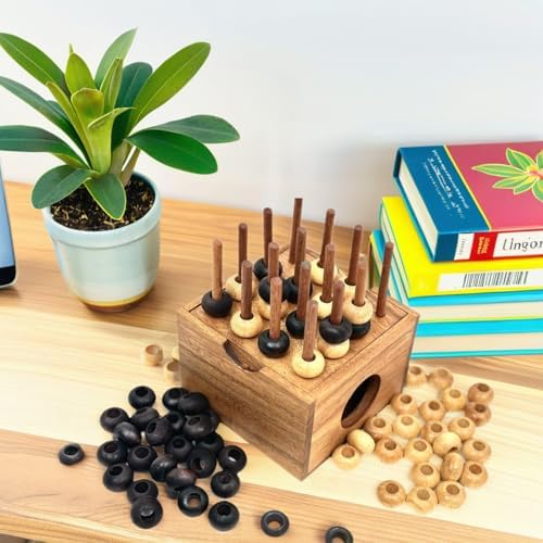 3D Four in a Row Wooden Strategy Game