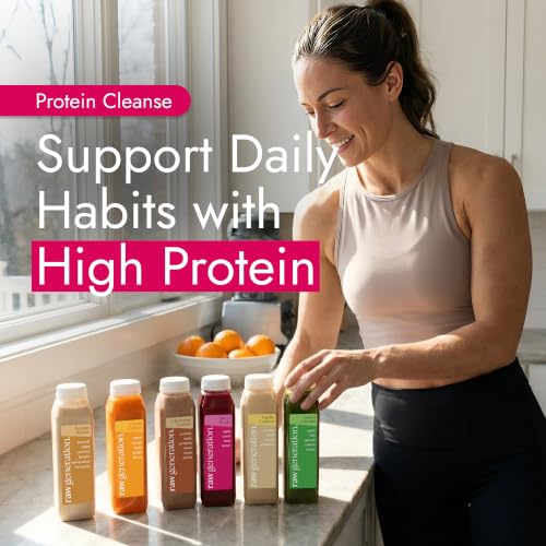 Raw Generation 3-Day Protein Juice and Smoothie Cleanse, 18-Bottle Pack | Plant-based lean muscle support, workout nutrition, 38g daily protein, steady energy, cravings support & easy reset routine