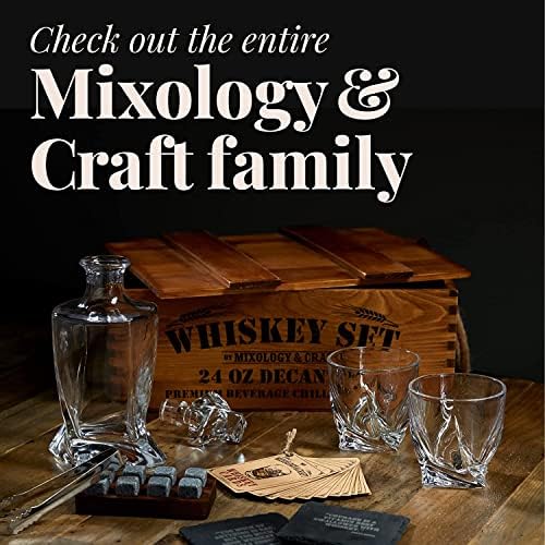 Mixology & Craft Whiskey Stones - Cube-Shaped Granite Chilling Whiskey Rocks Set of 6