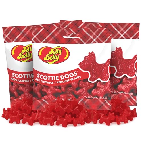 JellyBelly Red Licorice Scottie Dogs, 2.75 Ounces, Pack of 3