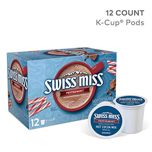 Swiss Miss Peppermint Hot Cocoa Single Serve Keurig K-Cup Pods, 12 Count