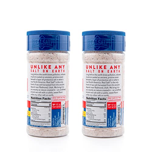 Redmond Real Sea Salt - Natural Unrefined Gluten Free Fine, 10 Ounce Shaker (2 Pack)