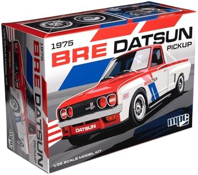 MPC 1975 Datsun Pickup BRE Model Kit – 1:25 Scale Plastic Truck Model, Wide-Body Racer or Stock Build, 129 Parts