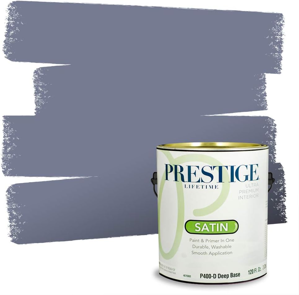 PRESTIGE Paints Exterior Paint and Primer In One, 1-Gallon, Satin, Comparable Match of Sherwin Williams* Blue Nile*