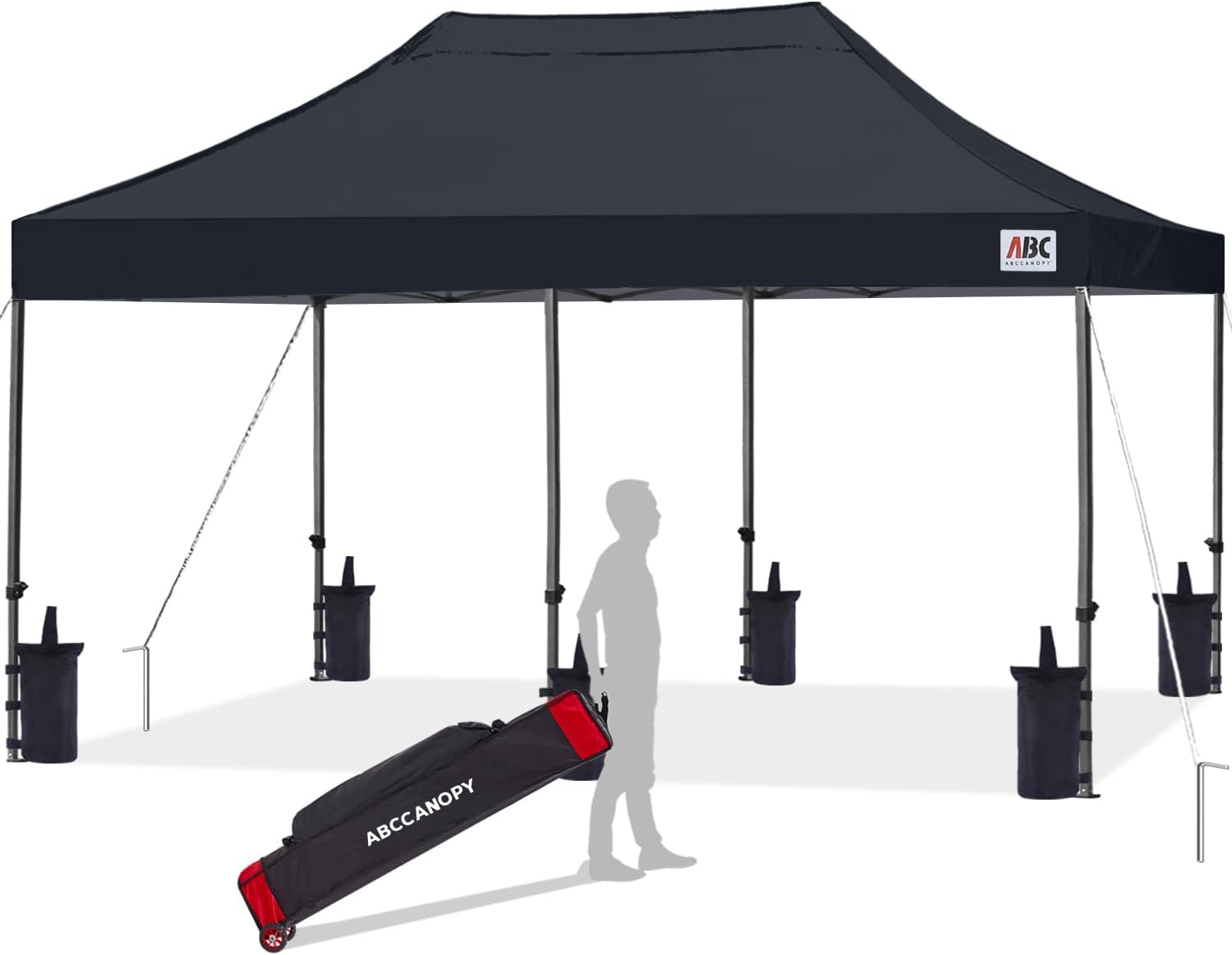 ABCCANOPY Patio Pop Up Canopy Tent 10x10 Commercial-Series (Black)