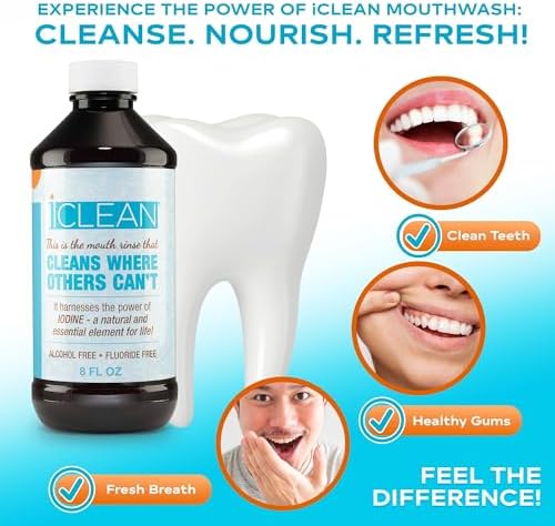 Mouthwash - Fluoride & Alcohol-Free Rinse | Harness The Power of Iodine | Molecular Iodine Mouth Rinse for Clean Oral Care | Gargle for Bad Breath &