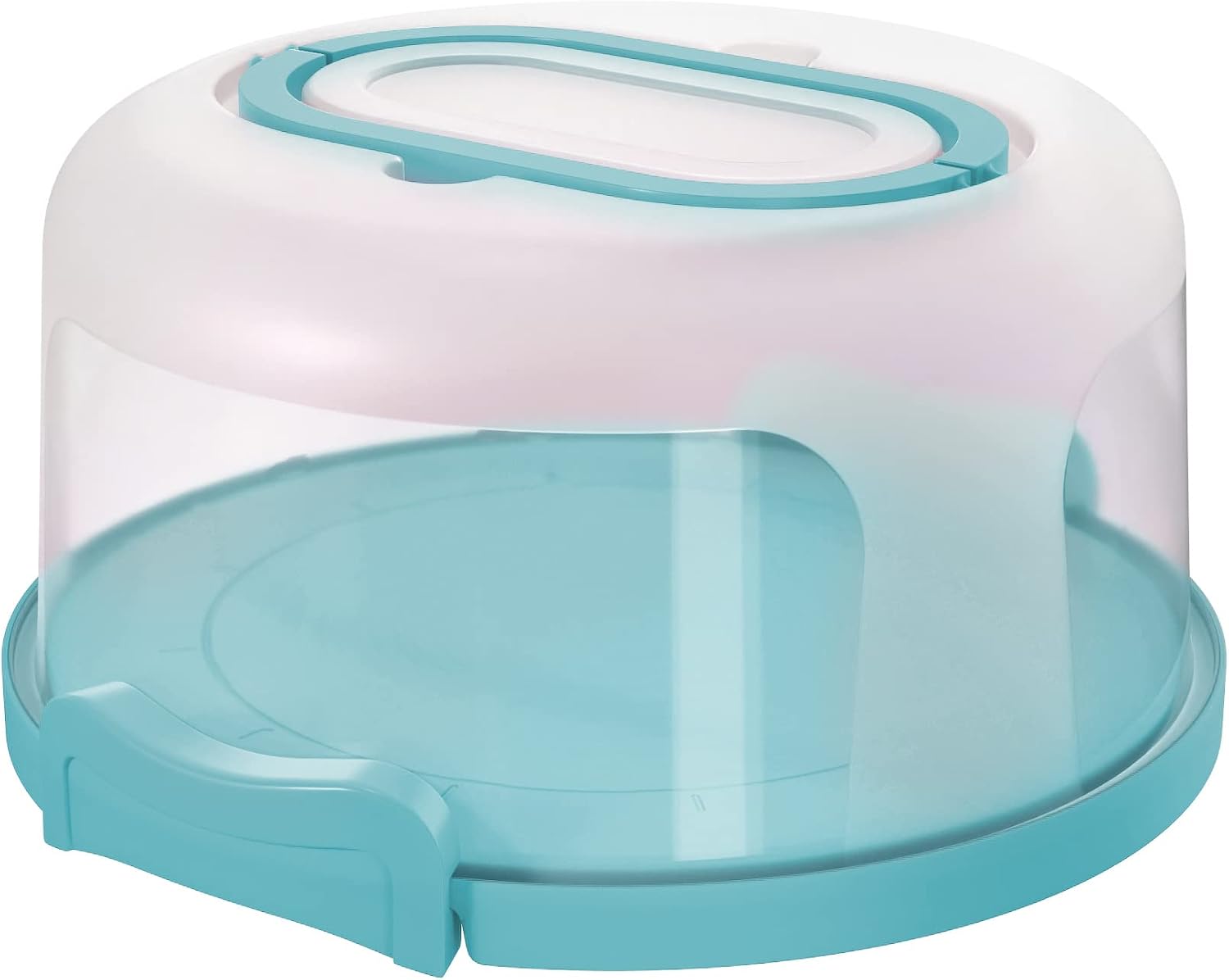 Top Shelf Elements Round Cake Carrier Two Sided Cake Holder Serves as Five Section Serving Tray, Portable Cake Stand Fits 10 inch Cake