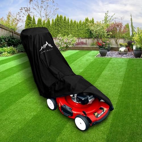 Himal Outdoors Push Lawn Mower Cover Waterproof Lawnmower Cover, Black | Heavy Duty 600D Oxford, Waterproof, UV Protection